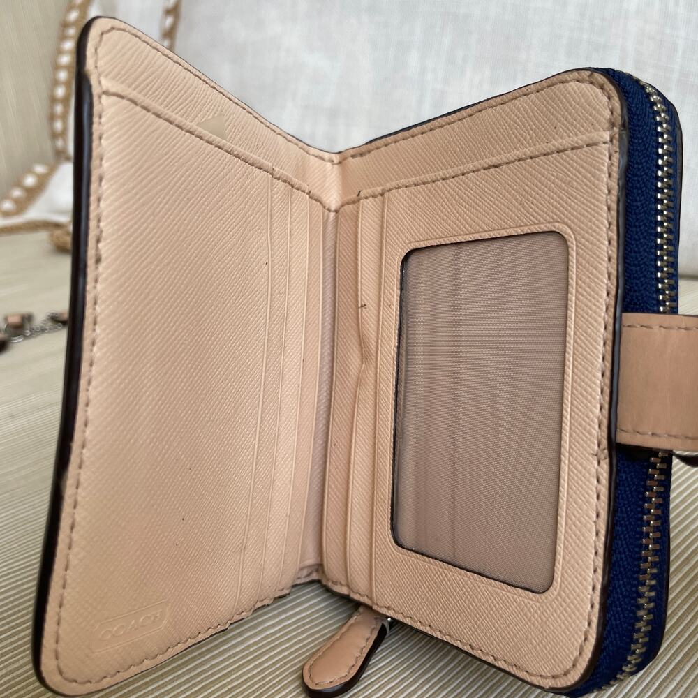 Coach Peyton Signature Pouch Wallet Set | Pink Blue Black 3pc - Picture 11 of 14